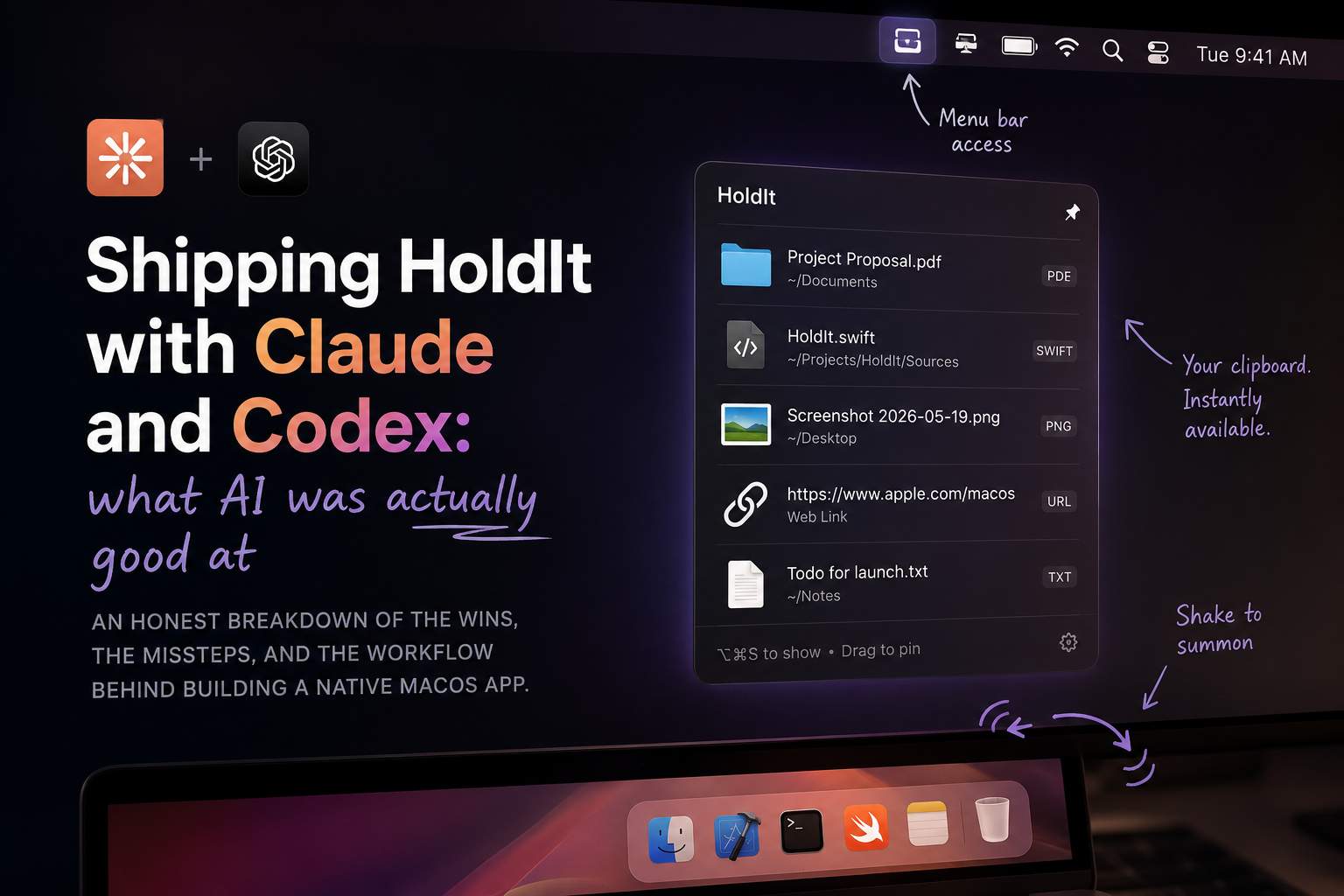 Shipping HoldIt with Claude and Codex: what AI was actually good at